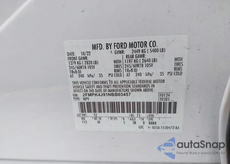 2022 Ford Edge Sel from USA, damaged, VIN 2FMPK4J91NBB03457